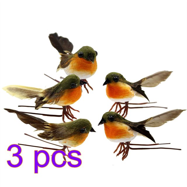 Robin Birds Very Cute Artificial Feather Robin Bird Christmas Tree Decoration Craft Birds