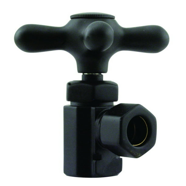 Westbrass D1021X12 Angle Stop with .5 in. IPS Inlet and Cross Handle Oil Rubbed Bronze
