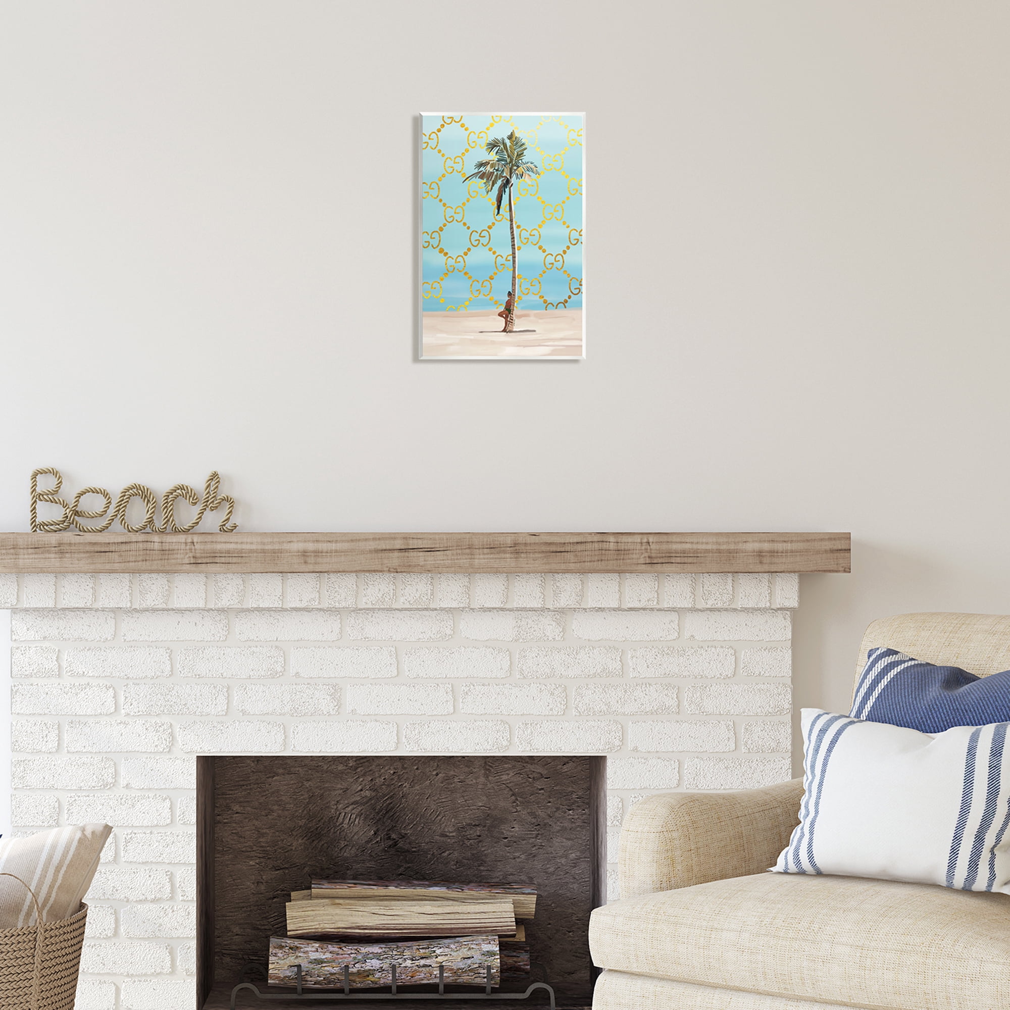 Stupell Industries Glam Pattern Palm Tree Botanical & Floral Painting Unframed Art Print Wall Art, 10 x 15