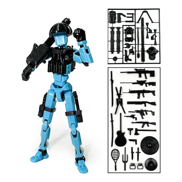 3D Printed Action Figure Dummy T13 Toy Figure Robot Assembly Model Ornament Kit for Children Christmas Birthday Gift