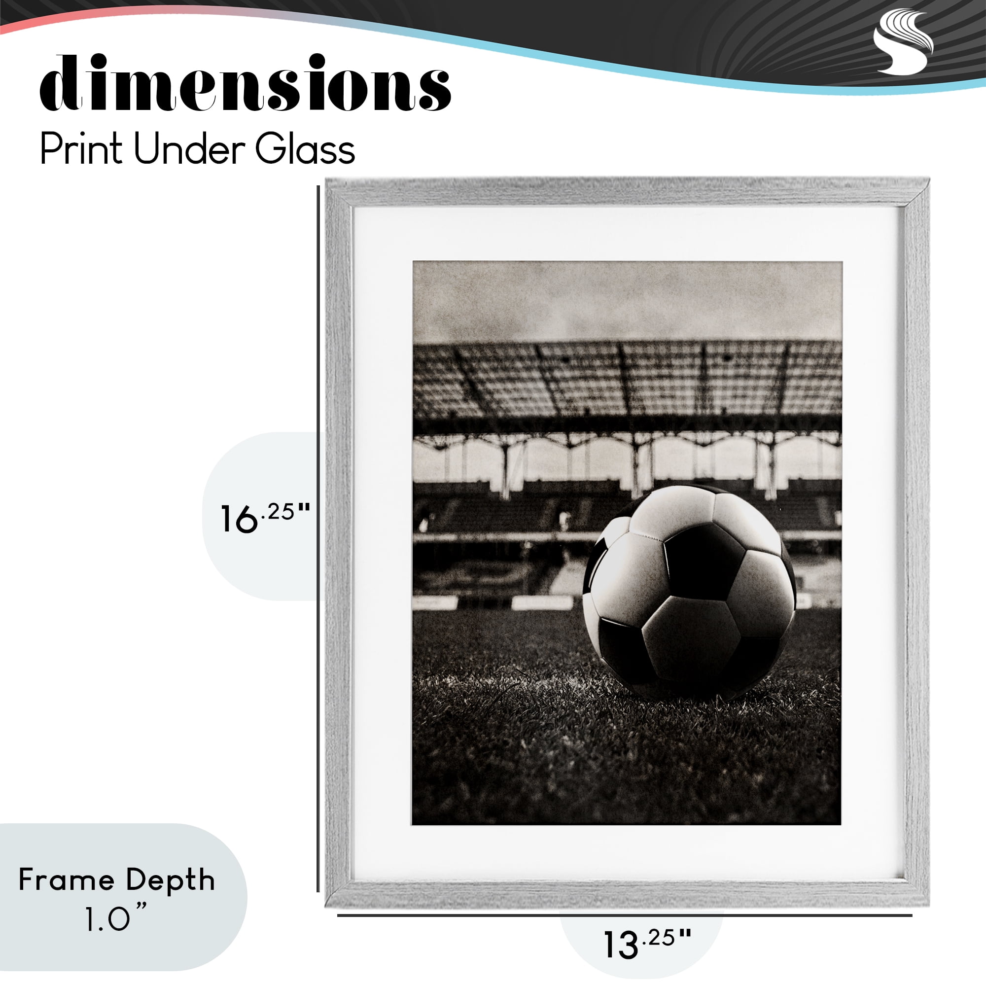 Stupell Industries Vintage Sports Soccer Gray Framed Print Under Glass, design by Marcus Prime