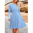 thumbnail image 6 of PRETTYGARDEN Women's Spring Fall Short Dress Ribbed Knit Crewneck Long Sleeve A Line Flowy Casual Elegant Going Out Dresses, 6 of 9