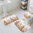 thumbnail image 3 of Brown Eucalyptus Leaves Bathroom Rugs Set Summer Plants Leaf Floral Farmhouse Non Slip Absorbent Soft Bath Mats 3 Piece Set with Bathroom Rug, U-Shaped Floor Mat, Toilet Seat Cover Small Size, 3 of 9
