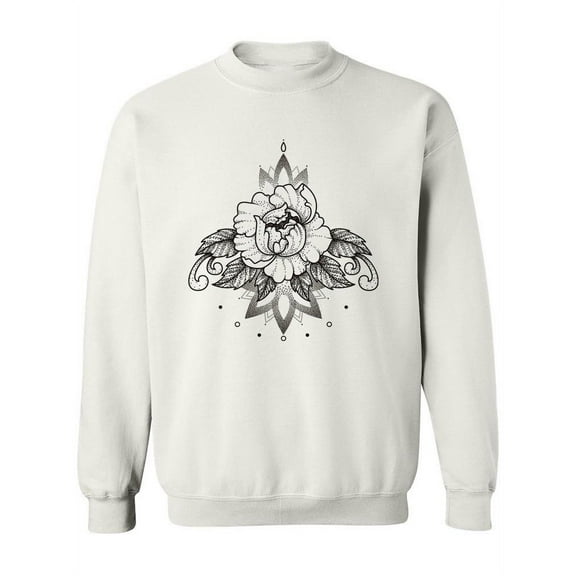 Halftone Rose Design Sweatshirt Women -Image by Shutterstock, Female 3X-Large