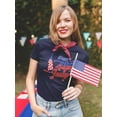 thumbnail image 2 of 4Th July Flag Fireworks T-Shirt Women -Image by Shutterstock, Female Small, 2 of 4