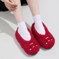 thumbnail image 2 of Cartoon Embroidery Fuzzy Bedroom Slippers  Women‘s Winter Indoor Shoes, 2 of 6
