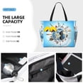 thumbnail image 2 of Wukai World Travel Print Zipper Bag,large Beach Tote Bag,Waterproof Sandproof Bag,Grocery and Picnic Tote Travel Bag, 2 of 5