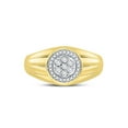 thumbnail image 2 of 10kt Yellow Gold Mens Round Diamond Circle Cluster Ring 1/10 Cttw, 2 of 4