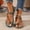 Army Green, variant on Womens Toe Loop Sandals Open Toe Boho Ethnic Anti slip Summer Trendy Beach Vacation Flat Shoes Brown 9