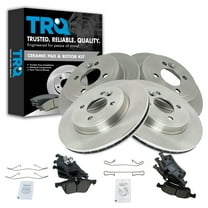 TRQ Front and Rear Brake Pad & Rotor Kit Brake Pads Brake Rotor Ceramic Fits Select 2002-2006 Mini Cooper