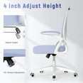 thumbnail image 4 of Ergonomic Office Chair, Mid Back Desk Chairs with Adjustable Height, Swivel Chair with Flip-Up Arms and Lumbar Support, Breathable Mesh Computer Chair for Home/Study/Working, Dark Black, 4 of 7