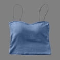 thumbnail image 2 of Sevevn Women's Basic Spaghetti Strap Crop Top Camisole Sleeveless Tube Cami Shirts Tank Tops With Removable Padding Blue Free Size, 2 of 6