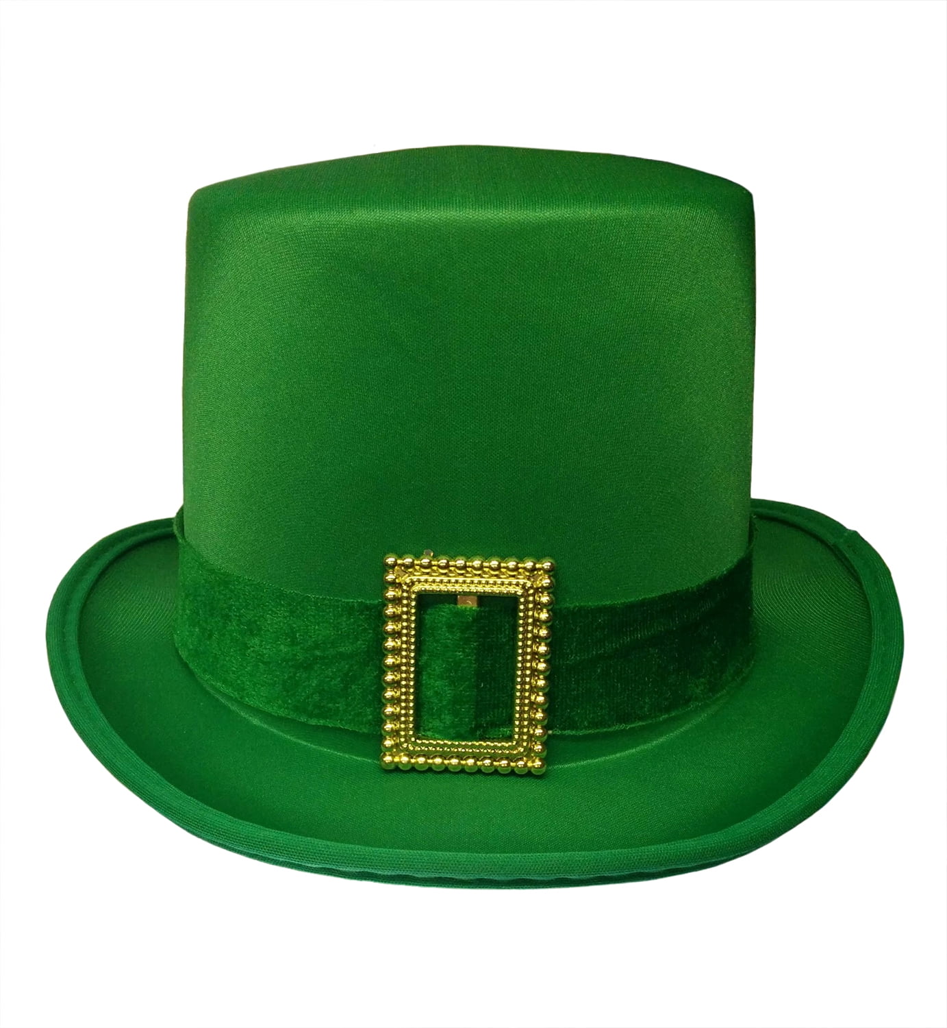 IRISH GREEN TOP HAT WITH BUCKLE ST PATRICK DAY LEPRECHAUN ACCESSORY FANCY DRESS 