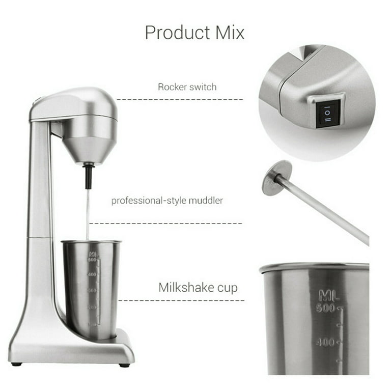 Professional 110V Milk Shaker Mixer Stand Mixer Milkshaker Cocktail Milk  Shaking Machine,180W 650MLCommercial Home Milkshaker Mixer Machine Ice  Cream
