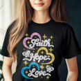 thumbnail image 5 of Faith Hope Love Rhinestone Iron on Decal Colorful Love Hotfix Transfer Sticker Star Butterfly Heat Transfer Patch Bling Clothing Repair Applique, 5 of 9