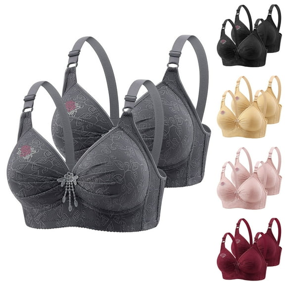 Qingpeng Wireless Bras for Women Seamless Full Coverage Comfortable Soft V Neck No Underwire Support Push Up Everyday Bra