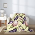 thumbnail image 2 of Throw Blanket for Couch Sofa and Bed, funny Eggplant Super Soft Plush Throw Blanket, Fuzzy Cuteness Comfy Warm Washable Flannel Blanket & Throws for All Season, 2 of 5