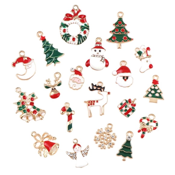 10 piezas de Navidad variados jinwen adornos Santa Elk Claus colgantes de Navidad metal encantos de navidad