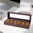 thumbnail image 3 of Caja de almacenamiento para relojes, joyero portátil, decoración de madera para el hogar, regalo para hombres y mujeres 6 cuadrícula Zulema Caja de reloj, 3 of 8