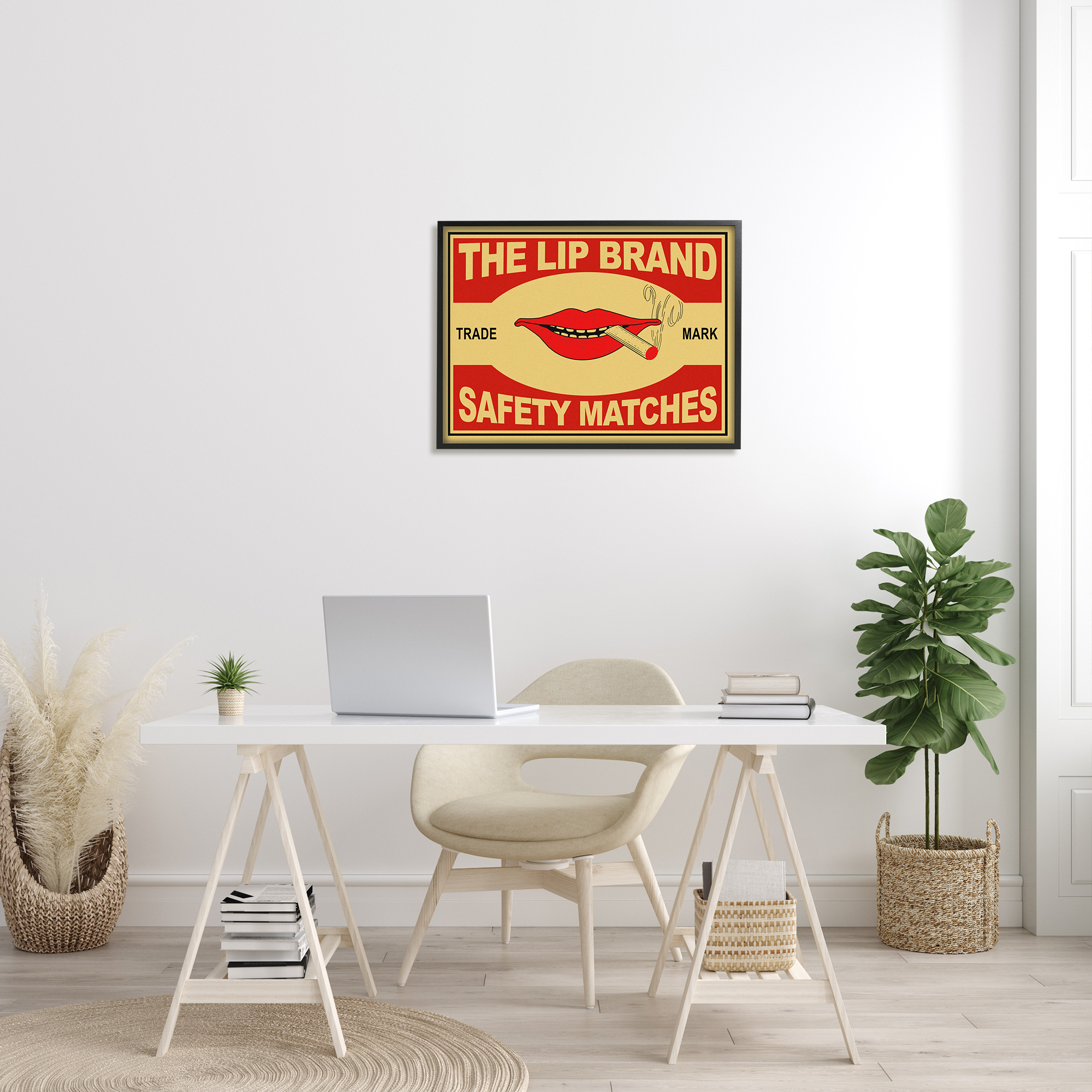 Stupell Industries The Lip Brand Safety Matches Sign Cigarette, 24 x 30, Designed by Mark Rogan
