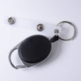 thumbnail image 3 of tooloflife 60CM Retractable Badge Reels Key Ring Holder with Carabiner Clip Black, 3 of 7