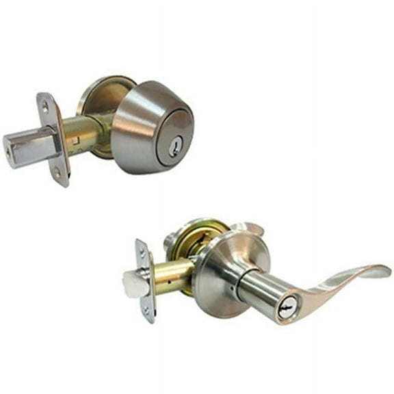Tru-Guard Bergamo Combination Lever Lockset, Satin Nickel