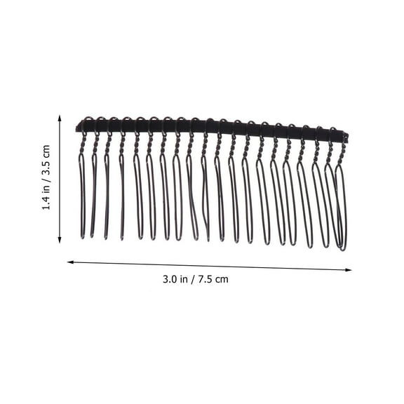 GOOHOCHY Hair Side Comb Metal Hair Clip Combs Black 5Pcs 3.1x1.5x0.1in