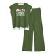 thumbnail image 1 of Pantalones Casuales sin Mangas Impresos con Cuello Redondo Conjunto Superior, Pantalones Ligeros Mujeres para Primavera Verano, 1 of 2
