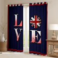 thumbnail image 2 of Manfei The Union Flag Kitchen Curtains,Love Print Black Out Curtains Pack of 2 (42x63 Each),Navy Blue Red, 2 of 7