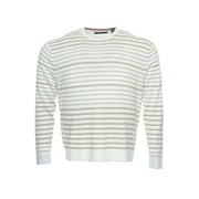 Perry Ellis Striped Crew Neck Sweater (XLarge, Camel)