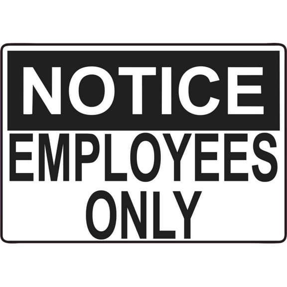 5in x 3.5in Notice Employees Only Magnet Magnetic Business  Wall Sign