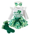 thumbnail image 2 of JIAYUE Sets For Girls St Patricks Day Outfits Crew Neck Cartoon Print Long Sleeve Snap Romper Skirt with Headband For Toddler Casual Outfits, 2 of 9