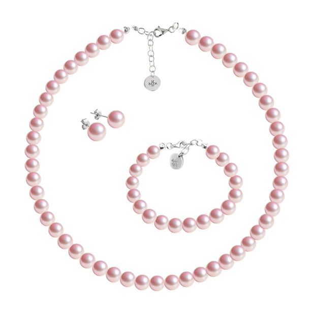 Set Collar Aretes de Poste Pulsera Zvezda Plata 0.925 Mujer rosa claro Unitalla