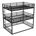 thumbnail image 4 of QJTC Full over Full over Full Triple Bunk Bed, Heavy Duty Metal Bunk beds with Built-in Ladder and Safety Guardrail for Teens and Adults, 4 of 9