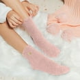 thumbnail image 2 of Baqcunre Womens Fuzzy Warm Slipper Socks Heart Print Cotton Socks Super Soft Microfiber Cozy Sleeping Socks, 1 Pair of Socks Pink One Size, 2 of 4