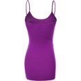 thumbnail image 4 of RT1002 Ladies Adjustable Spaghetti Strap Basic Long Cami Tank Top Purple M, 4 of 5