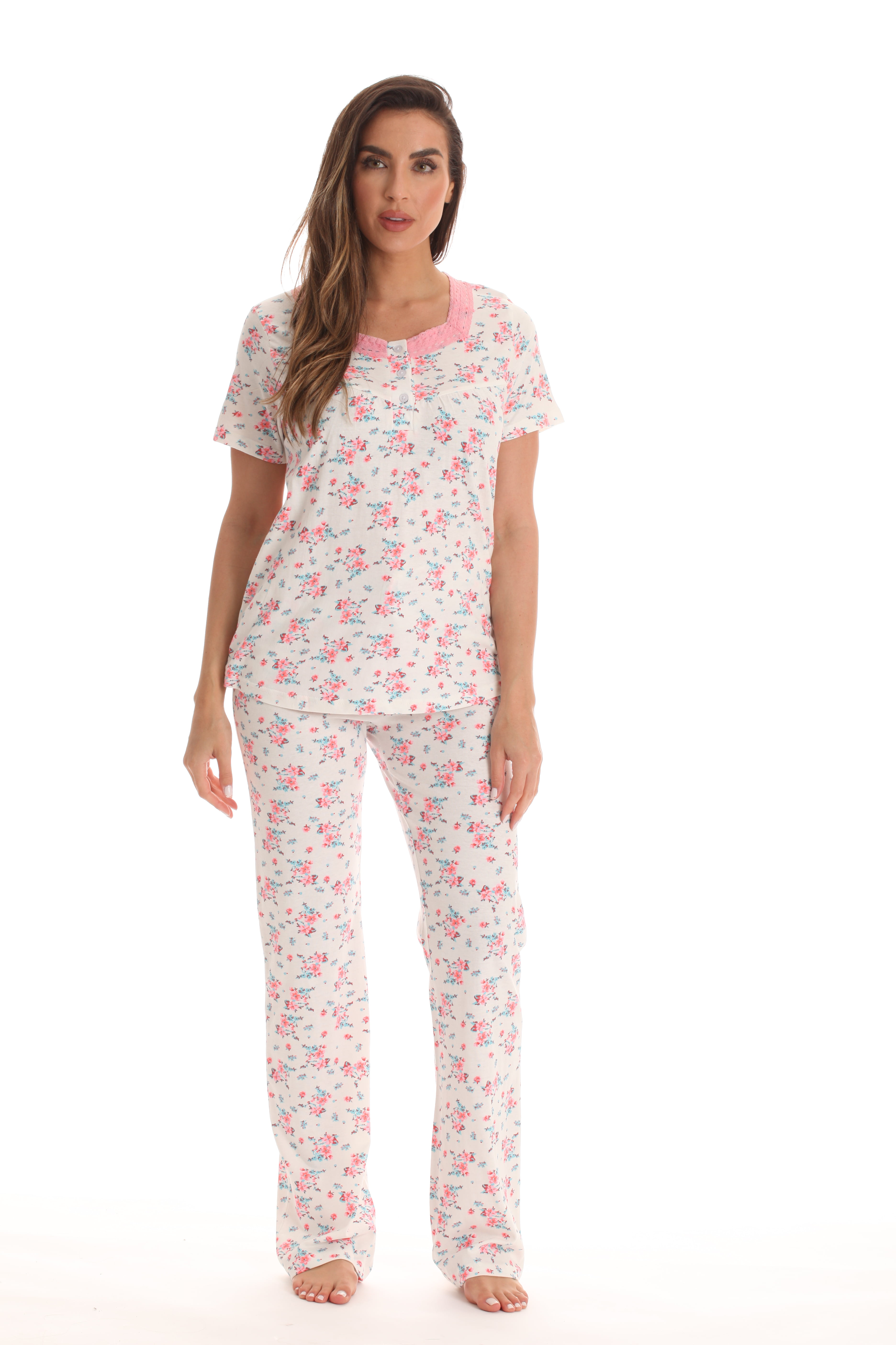 Coral Jasmine 100% Cotton Pajama Set 