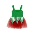 thumbnail image 4 of YIZYIF Kids Girls Miss Santa Elf Leotard Tutu Dress Christmas Costume Shiny Sequins Striped Camisole Dance Leotard Green 8, 4 of 5