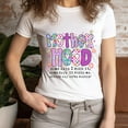 thumbnail image 3 of Women's Graphic Premium T-Shirt Motherhood Quote Colorful Retro Style, ColumbiaBlue, 3XL, 3 of 6