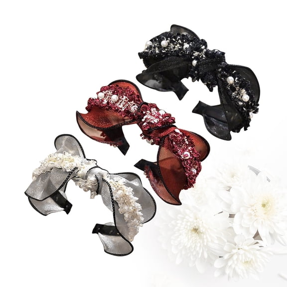 Milisten 3Pcs Assorted Color Lace Hair Hoop Fashionable Headdress for Party and Cosplay