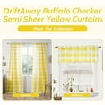 thumbnail image 4 of DriftAway Semi Sheer Buffalo Plaid Check Window Valance Curtains 2 Packs Checkered Rod Pocket Valance for Window, Kitchen, Living Room, Bedroom, Farmhouse 52" x16" Yellow, 4 of 9