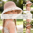 thumbnail image 3 of Winter Fall Spring Summer Sun Protection Wide Brim Hat Childrens Woolen Hat Cowboy Hat Head Accessory Solid Color Top Hat Wide Brimmed Hat Jogging Outdoor Activity,6-24 Months, 3 of 6