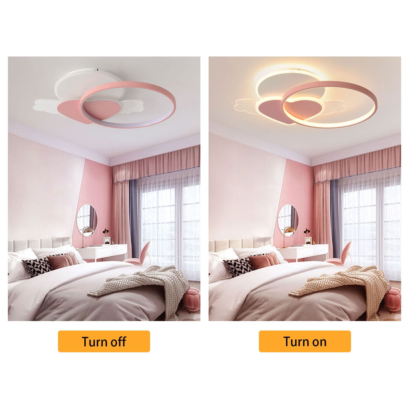 Denest Dimmable LED Round Ceiling Light Flush Mount Fixture Remote Control 40W