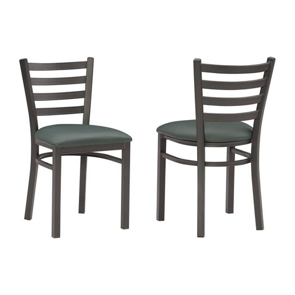 Linon Baxter Side Chair Black Green Set Of 2
