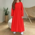 thumbnail image 5 of ATOGUTA Girls Maxi Dress Long Sleeve Casual Holiday Dress with Pockets Size 4T-14, Red, 5 of 6