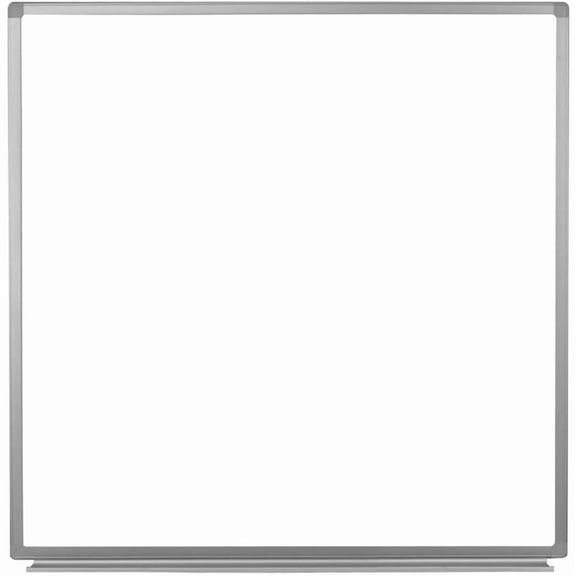 Luxor Home Office School Wall-Mounted Magnetic Dry Erase Whiteboard with Aluminum Frame - 48"W x 48"H