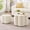 Beige, variant on Set of 2 Storage Ottomans, Flower-Shaped Petal Ottoman, Upholstered Velvet Vanity Stool for Living Room & Bedroom, Beige