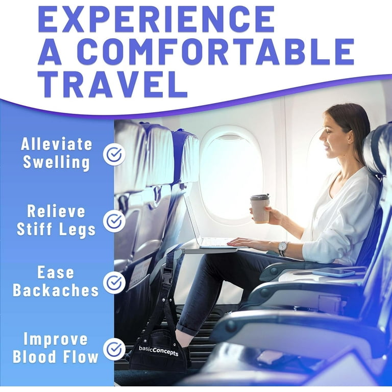 Airplane Footrest Adjustable Hammock Office Desk Feet Relax Airplane C —  basicConcepts