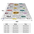 thumbnail image 2 of Yiaed Hello Pattern Fleece Throw Blanket,Fleece Throw Blankets for Couch & Bed All Season Use -80"x60", 2 of 6