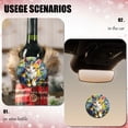 thumbnail image 4 of Funny Christmas Ornament,Geometric - Style Calico Cat,Xmas Round Ceramic Pendant, 4 of 6